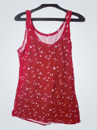 Rotes Trägertop mit Blumenprint