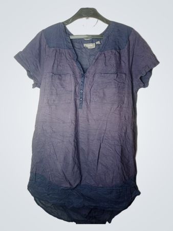 Sussan Damen Tunika-Oberteil in Blauem Ombre mit Taschen