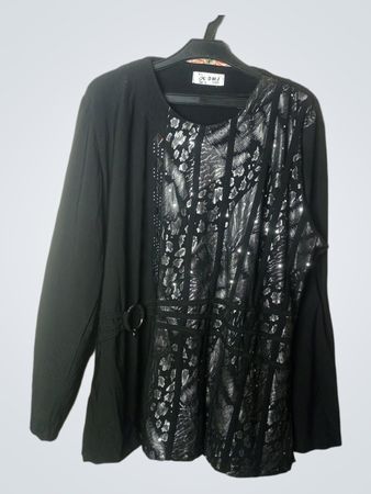 DMJ Fashion Schwarzes Langarm-Oberteil