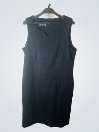 CHOPIN ROMA Marineblaues ärmelloses V-Ausschnitt-Kleid
