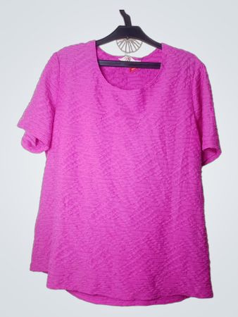 Millers Pink strukturiertes kurzärmeliges Oberteil