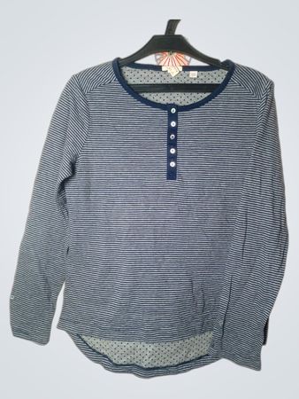 Esprit Women's Gestreiftes Langarm-Henley-Shirt