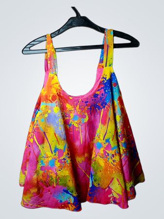 Tanktop mit Farbspritzer-Print
