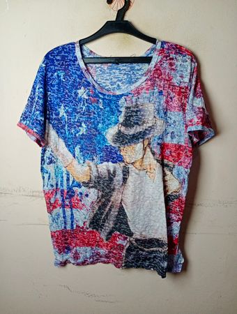 Roberto Cavalli Michael Jackson American Flag Grafik-T-Shirt
