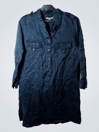 C et Maintenant Damen blaues Hemdkleid mit Knopfleiste