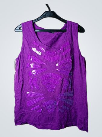 Laura Torelli Classic lila Tanktop mit Pailletten