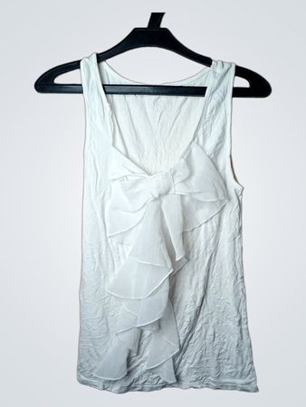 Weißes Tanktop mit Schleifendetail