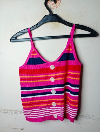 Colosseum gestreiftes Button-Tanktop