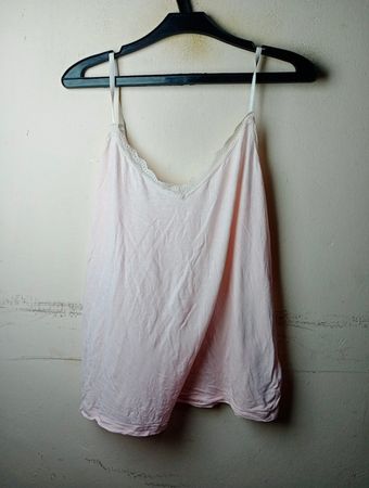 TCM Spitzen-Cami mit rosa Besatz