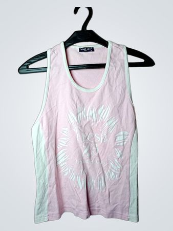 BRADSEY Paris Pink Trägershirt mit weißer Einfassung