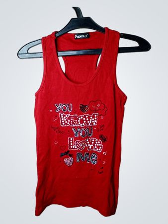 VENNELLI Red Graphic Tank Top