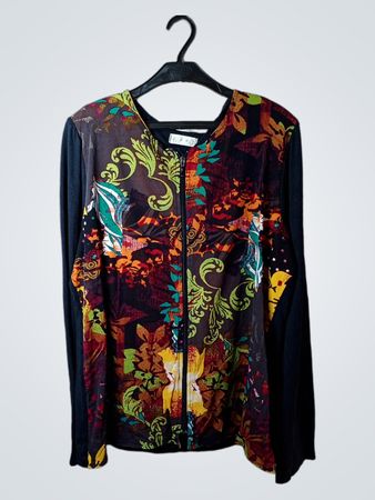 Edus Langarm-Jacke mit Reißverschluss und buntem Druck