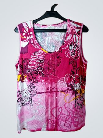 Bonita ärmelloses pinkes Tanktop mit Blumenmuster