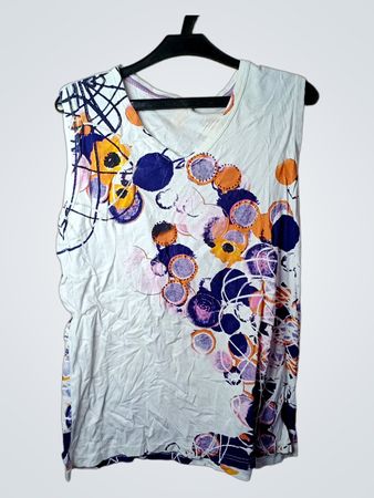 Weißes ärmelloses Tanktop mit abstraktem Print
