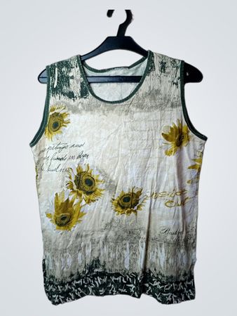 Ärmelloses Oberteil mit Sonnenblumenmuster