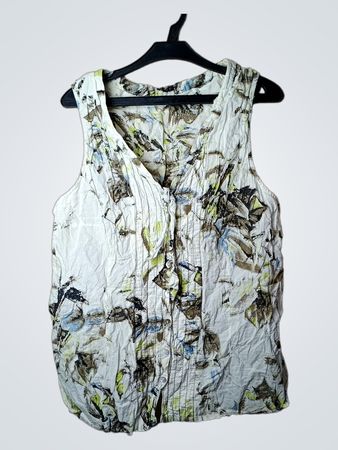 Ärmelloses V-Ausschnitt-Top mit Blumenmuster