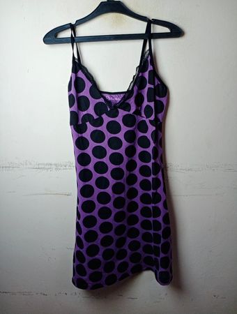 PINK ANGEL Purple Black Tupfen-Unterkleid XL