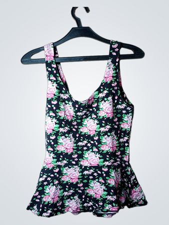 AMISU Floral Peplum Tank Top