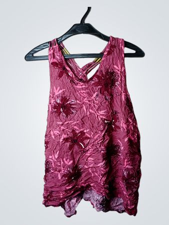 GINA BENOTTI Damen Pinkes Blumen Crinkle Tanktop