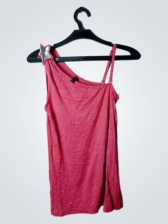 AC Pink Ein-Schulter-Top mit Stern-Detail
