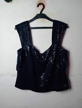 Vera Mont schwarzes Pailletten-Top
