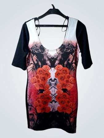 Seltenes London Rosenmusterkleid