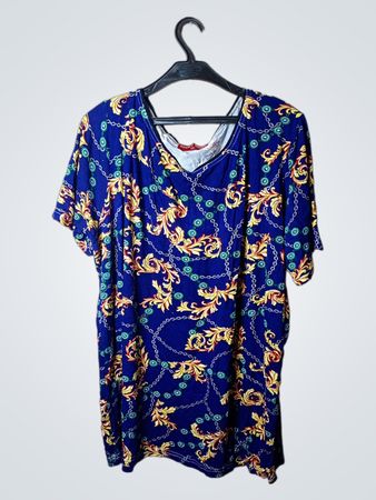 SPORT MODE XXL Blau gemustertes T-Shirt