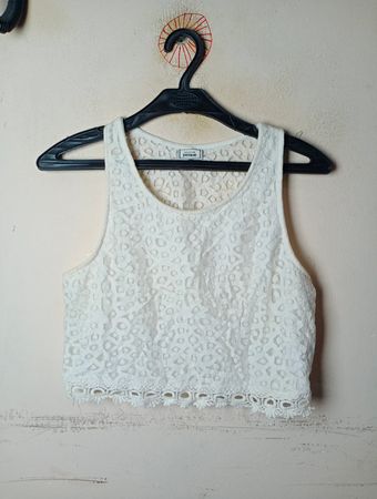 Pimkie Weißes Spitzen-Crop-Top