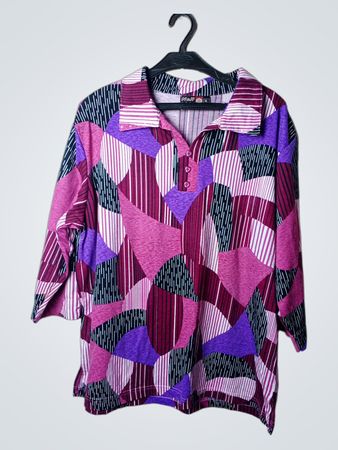 N&H Collection Damen Polohemd mit geometrischem Muster