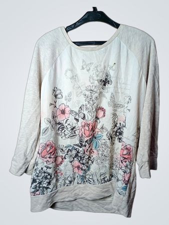 Tu Langarm-Sweatshirt mit Blumenmuster