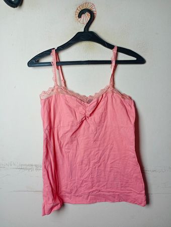 Pink Lace Trim Cami