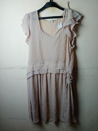 Clockhouse Damen Beige Rüschentop Kleid