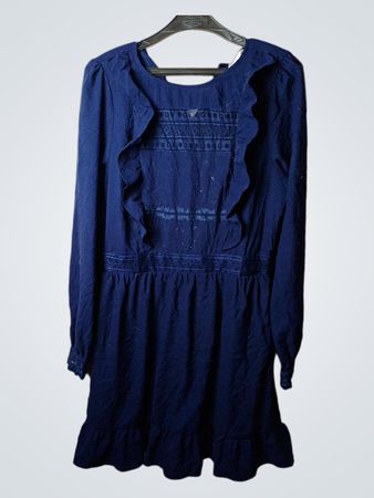 Naf Naf Navy gerafftes Langarmkleid