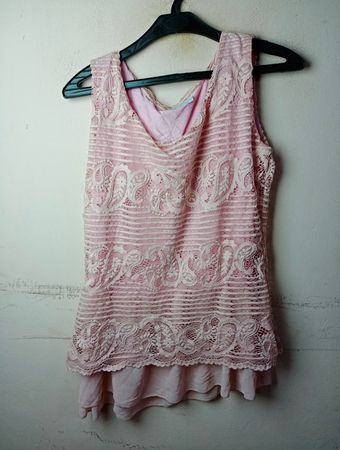 Pink lace tank top