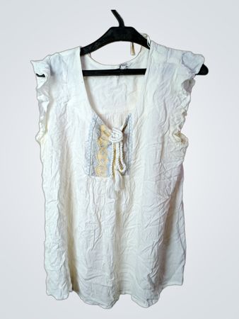 Tamba Women's White Sleeveless Top Size 40