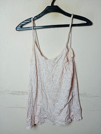 Light Pink Spaghetti Strap Camisole with Small Star Pattern