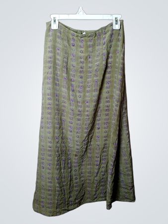 Green Skirt with Purple Pattern