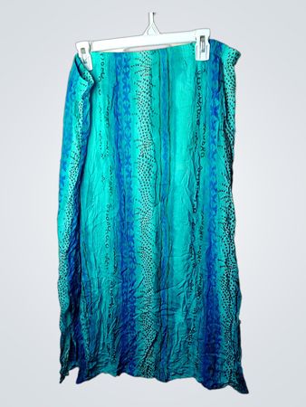 Casual Club Turquoise and Blue Printed Maxi Skirt
