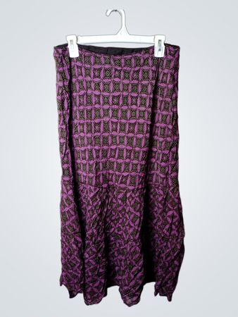 Purple and Brown Geometric Print Skirt