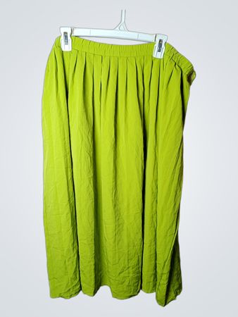 Peacocks Grass 100% Polyester Lime Green Pleated Maxi Skirt