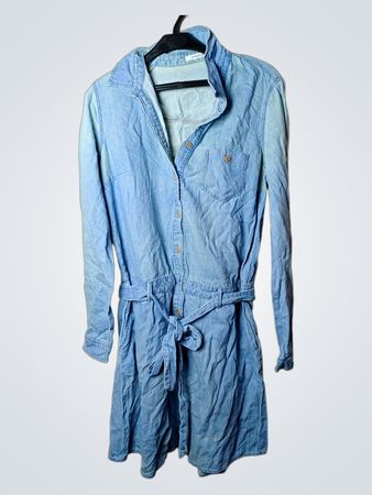 Promod Blue Denim Abito-Camicia con Cintura