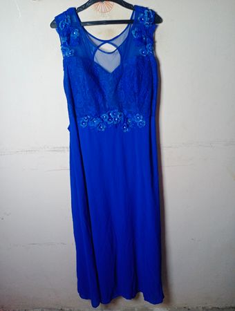 Blue Embellished Maxi Dress