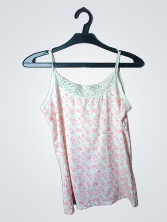 Jolinesse Women's Floral Lace Trim Cami Top