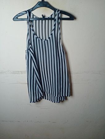 Divided H&M débardeur transparent rayé noir et blanc