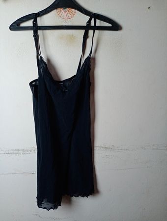 Black slip with lace trim
