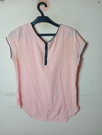 Blue Sand Pink Sheer Blouse