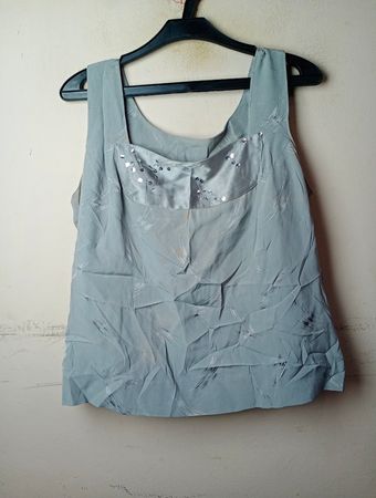 Light Blue Sleeveless Top with Sequins