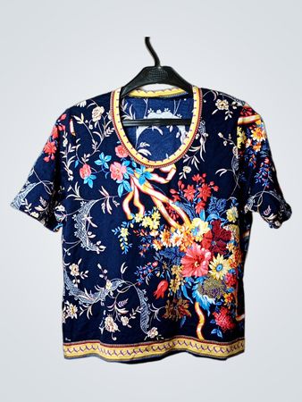 Women's Floral Print Short Sleeve Top