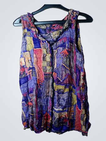 Abstract Print Sleeveless Top