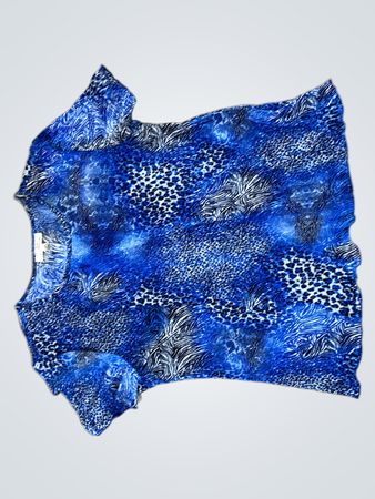 Blue Animal Print Top